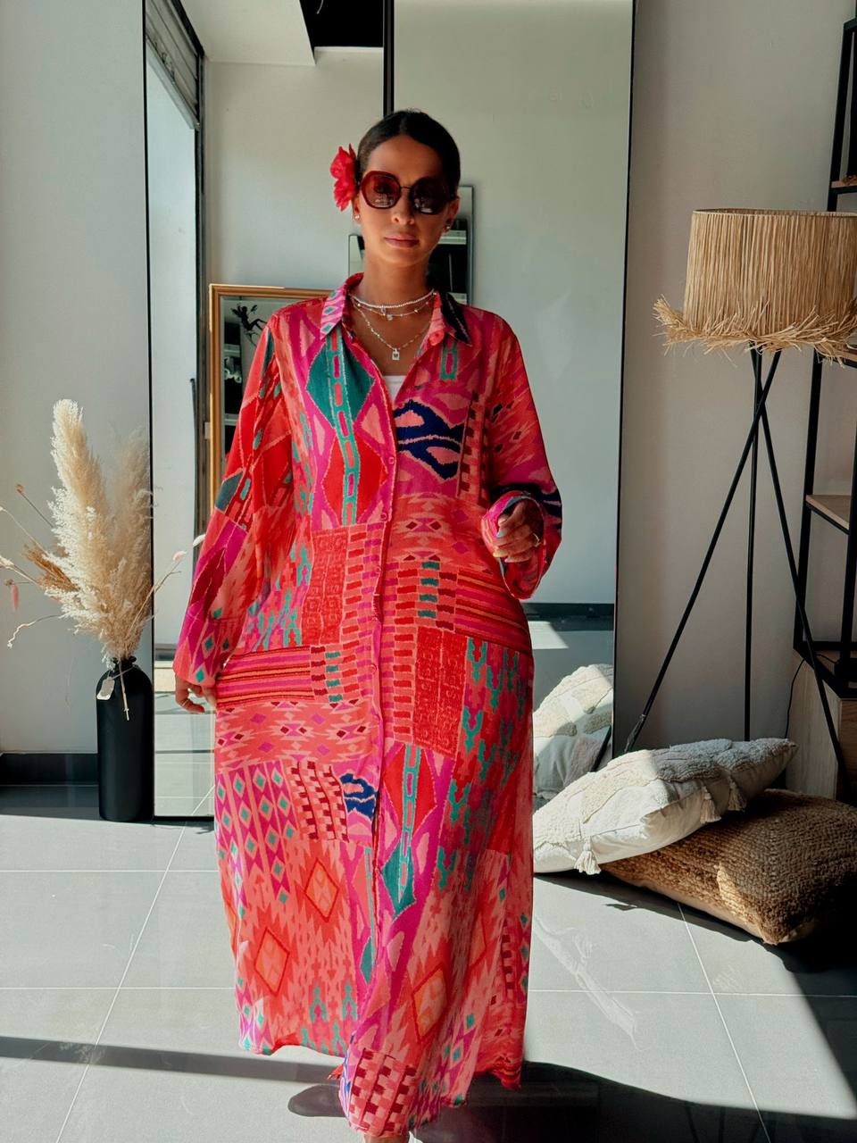 Tunique Chemise Longue – Look Street & Ultra Tendance - ATN001-126-R - Fenomen Paris