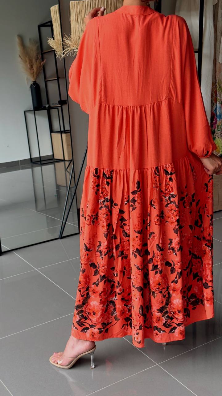 Robe Longue Ample Imprimé Bohème - AEL571-464 - Fenomen Paris