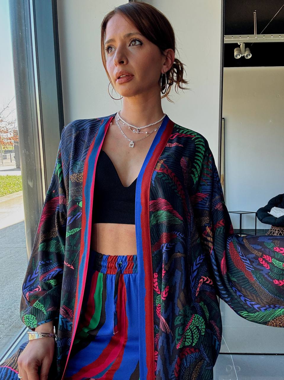 Ensemble Kimono Longue & Pantalon Imprimé – Esprit Bohème Tropical - Fenomen Paris