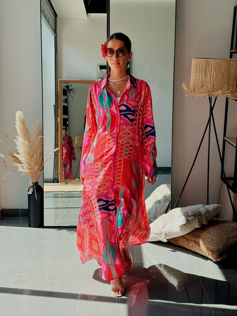 Tunique Chemise Longue – Look Street & Ultra Tendance - ATN001-126-R - Fenomen Paris