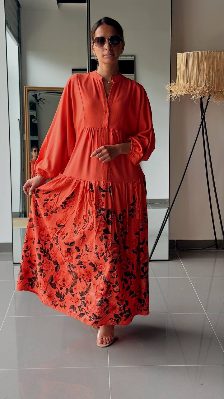 Robe Longue Ample Imprimé Bohème - AEL571-464 - Fenomen Paris