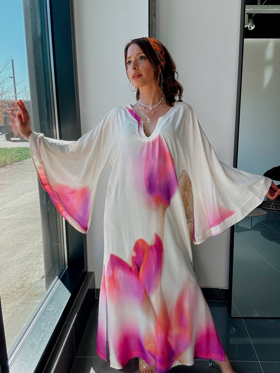Robe Longue Fluide Imprimée – Esprit Bohème Élégant - Fenomen Paris