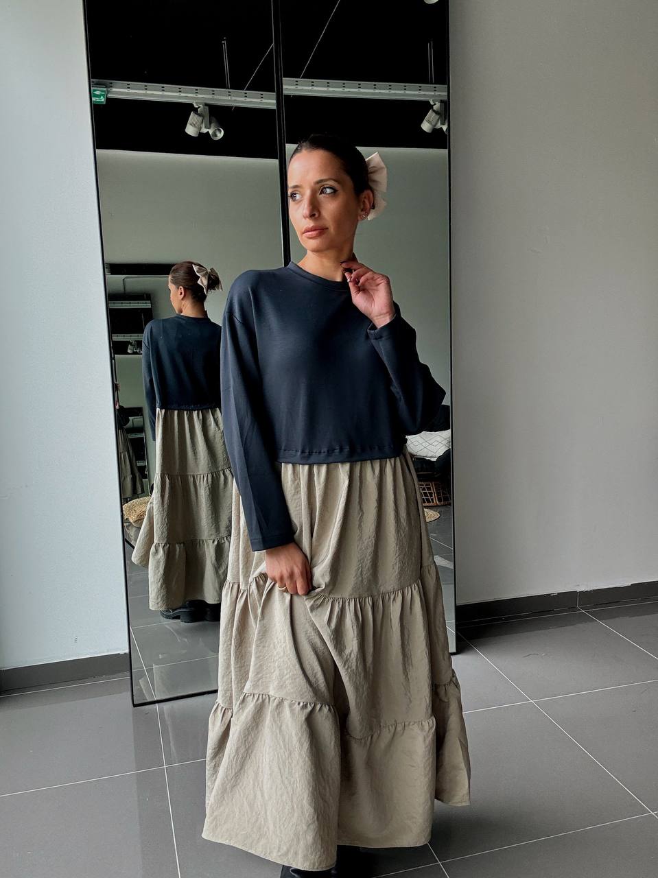 Robe Longue Bicolore – Style Décontracté & Élégant - Fenomen Paris