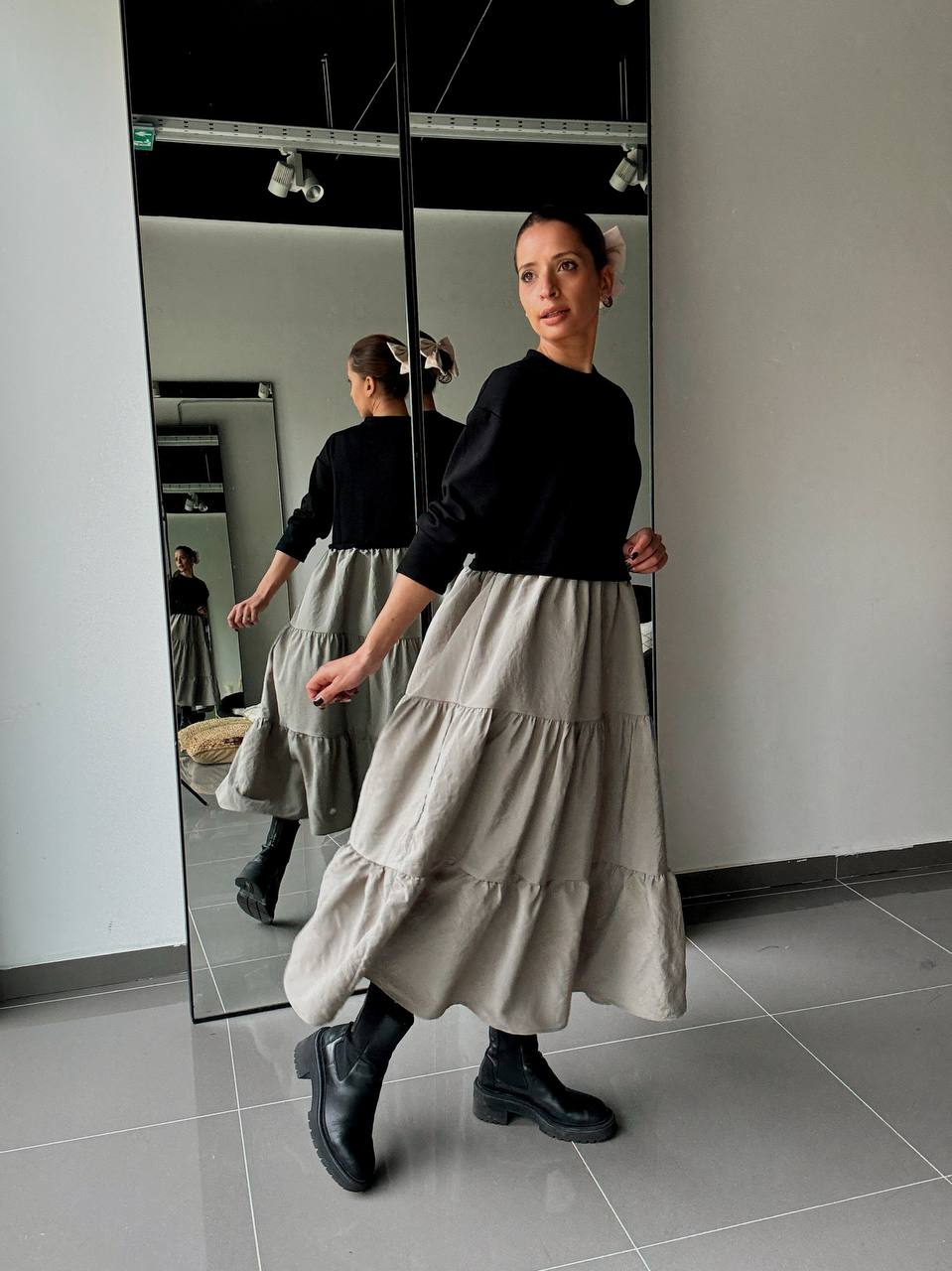 Robe Longue Bicolore – Style Décontracté & Élégant - Fenomen Paris