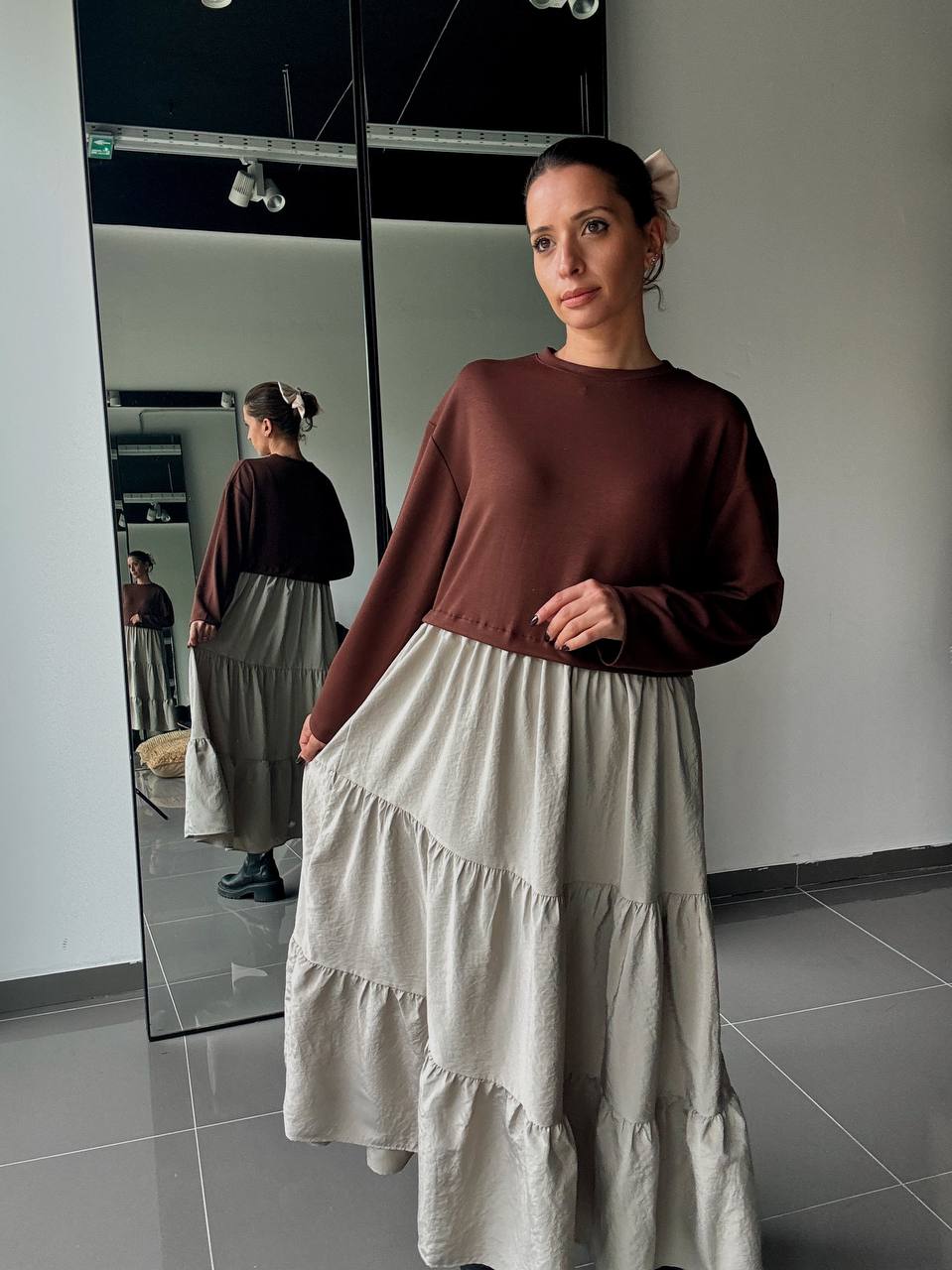 Robe Longue Bicolore – Style Décontracté & Élégant - Fenomen Paris