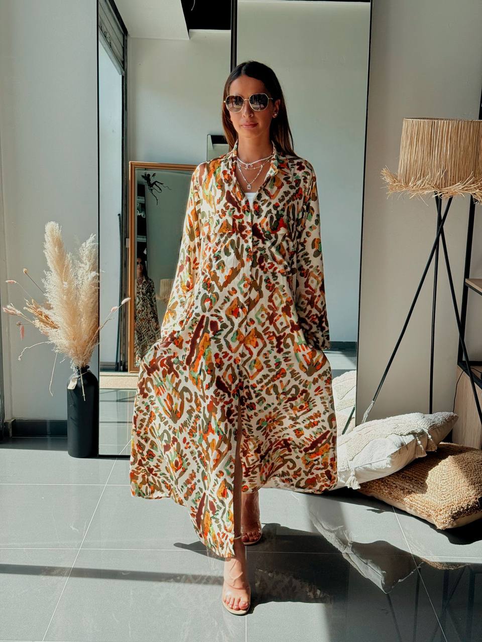 Tunique Chemise Longue – Look Street & Ultra Tendance - ATN001-001-POCHE-VR - Fenomen Paris