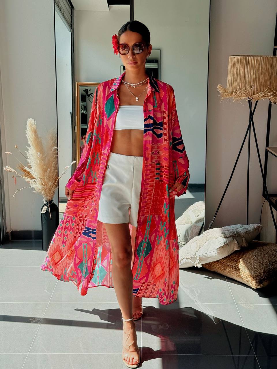 Tunique Chemise Longue – Look Street & Ultra Tendance - ATN001-126-R - Fenomen Paris