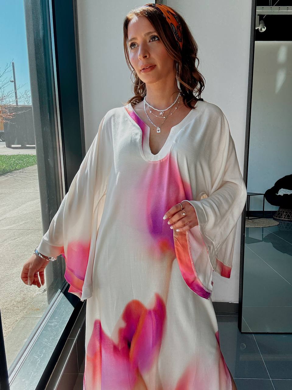 Robe Longue Fluide Imprimée – Esprit Bohème Élégant - Fenomen Paris