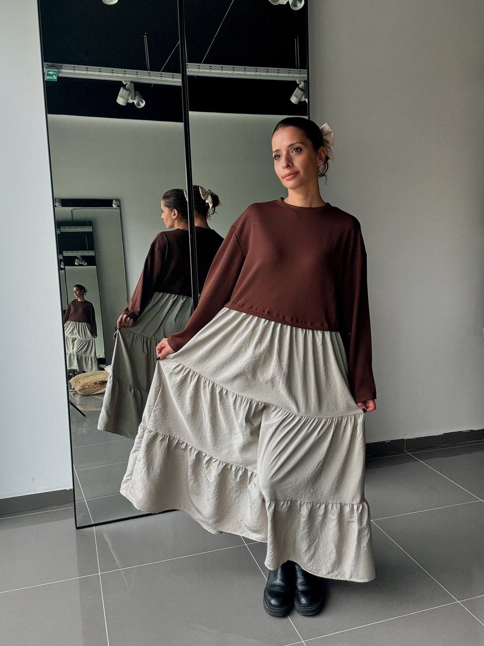 Robe Longue Bicolore – Style Décontracté & Élégant - Fenomen Paris