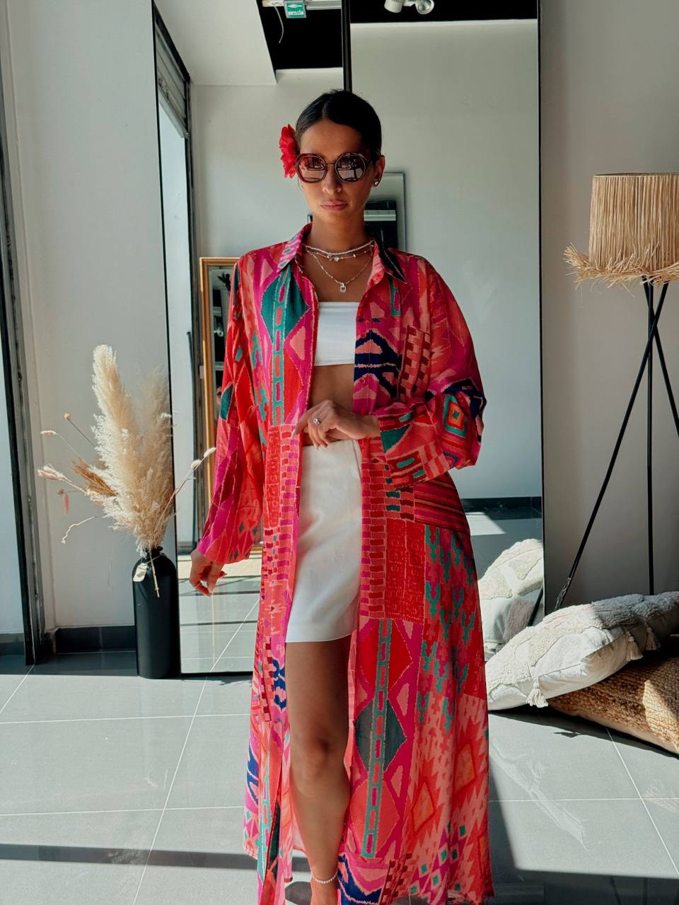 Tunique Chemise Longue – Look Street & Ultra Tendance - ATN001-126-R - Fenomen Paris