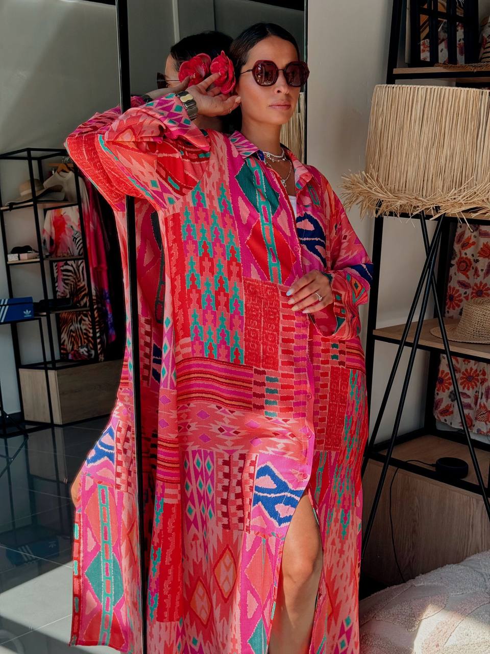 Tunique Chemise Longue – Look Street & Ultra Tendance - ATN001-126-R - Fenomen Paris