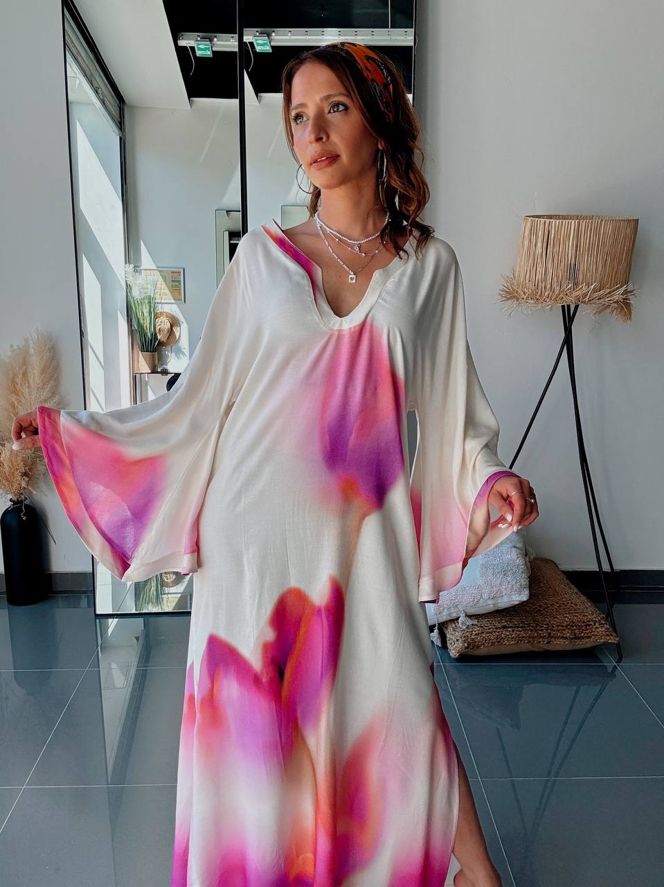 Robe Longue Fluide Imprimée – Esprit Bohème Élégant - Fenomen Paris