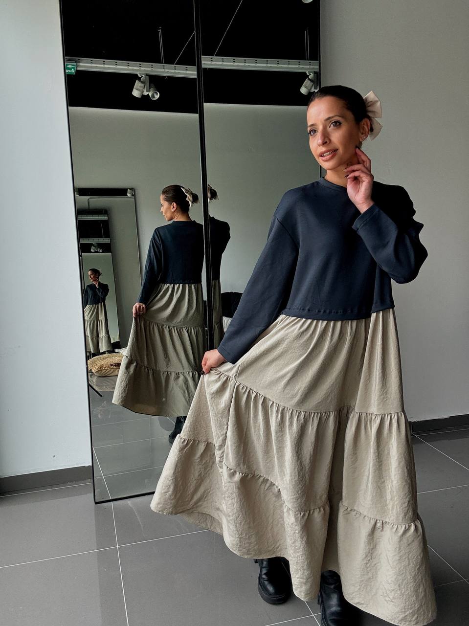 Robe Longue Bicolore – Style Décontracté & Élégant - Fenomen Paris