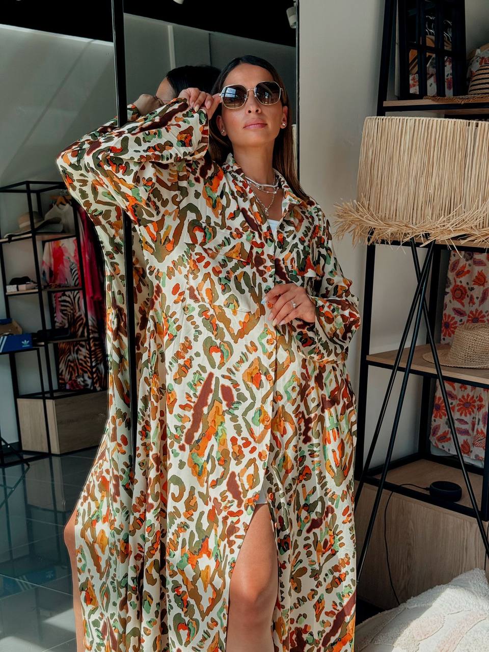 Tunique Chemise Longue – Look Street & Ultra Tendance - ATN001-001-POCHE-VR - Fenomen Paris