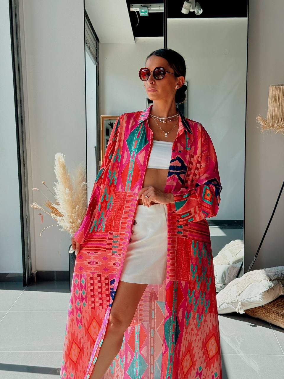 Tunique Chemise Longue – Look Street & Ultra Tendance - ATN001-126-R - Fenomen Paris