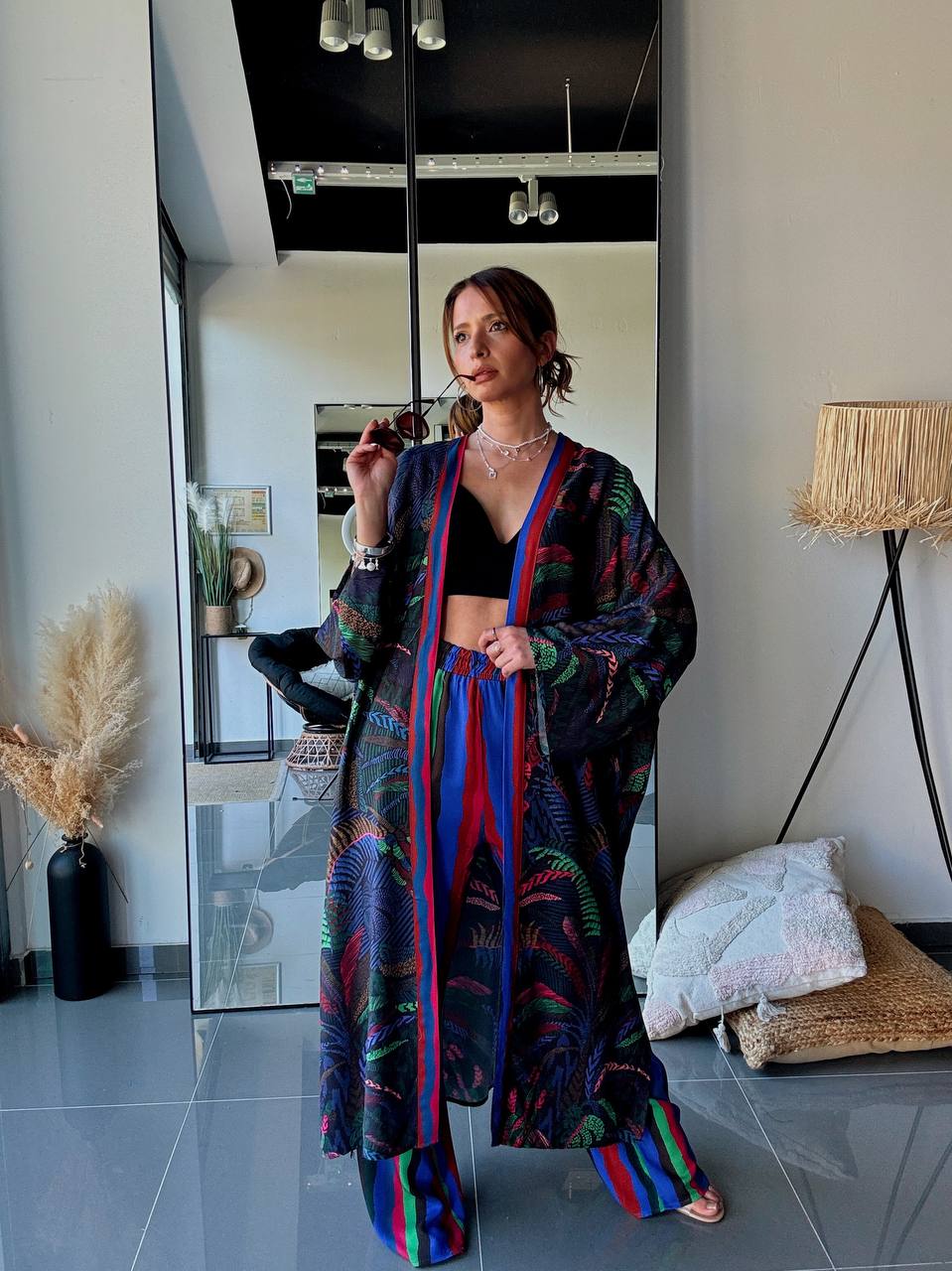 Ensemble Kimono Longue & Pantalon Imprimé – Esprit Bohème Tropical - Fenomen Paris