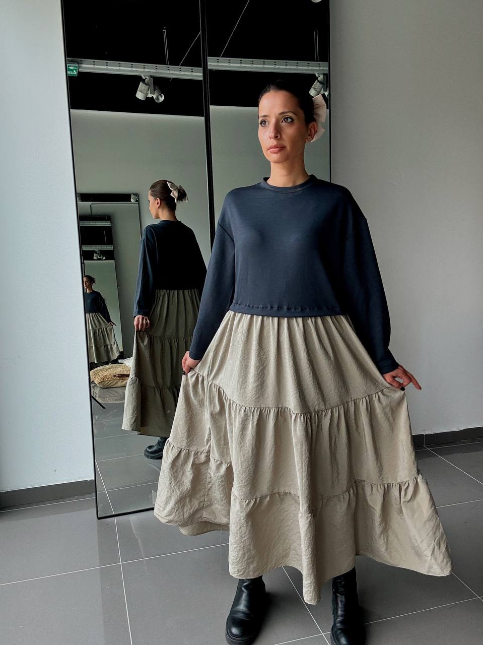 Robe Longue Bicolore – Style Décontracté & Élégant - Fenomen Paris