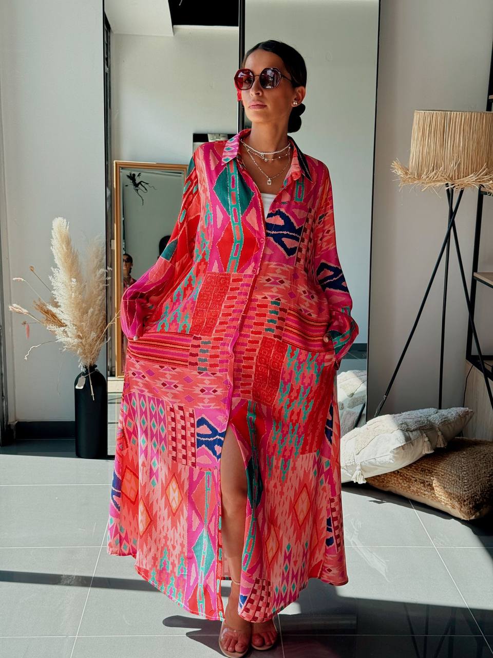 Tunique Chemise Longue – Look Street & Ultra Tendance - ATN001-126-R - Fenomen Paris