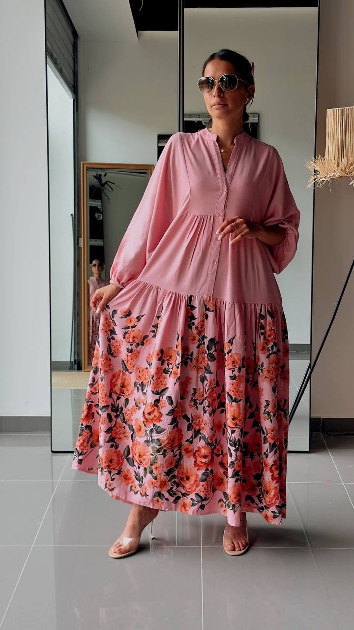 Robe Longue Ample Imprimé Bohème - AEL571-464 - Fenomen Paris