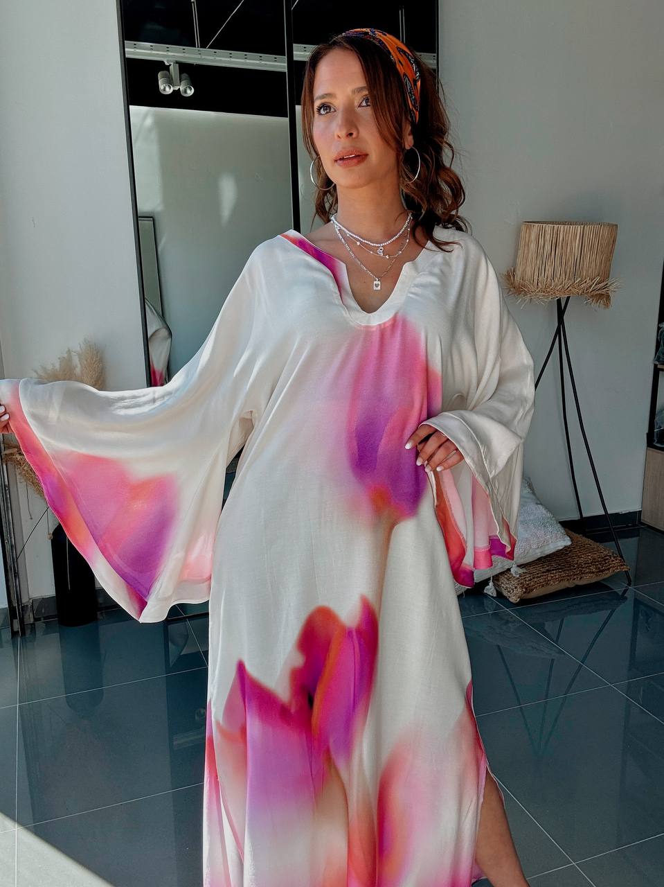 Robe Longue Fluide Imprimée – Esprit Bohème Élégant - Fenomen Paris